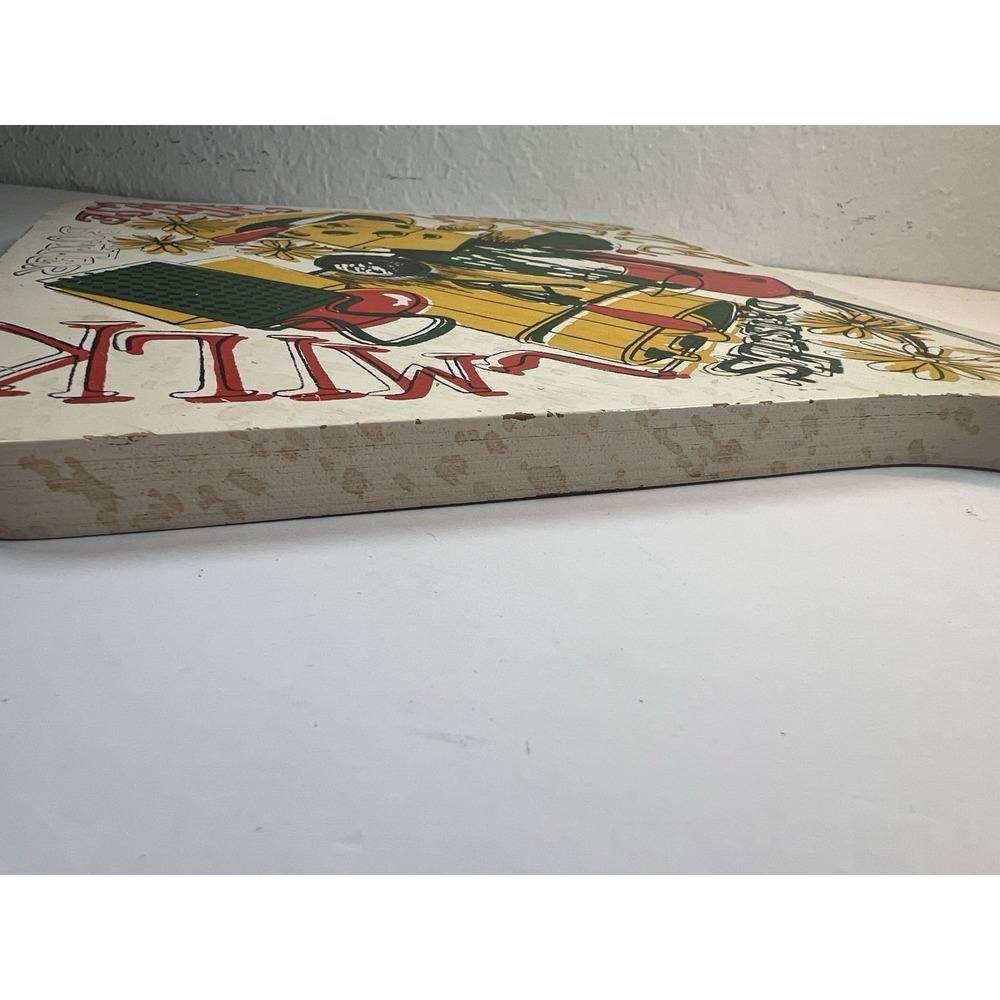 Vintage Wood Cheese Board Retro Kitchen Wall Decor Daisies - Picture 3 of 11